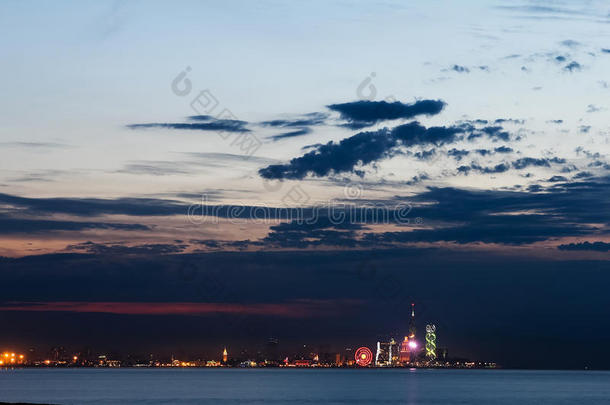 佐治亚州巴统现代城市夜景