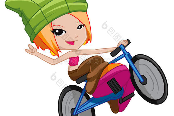 骑自行车的<strong>可爱女孩</strong>