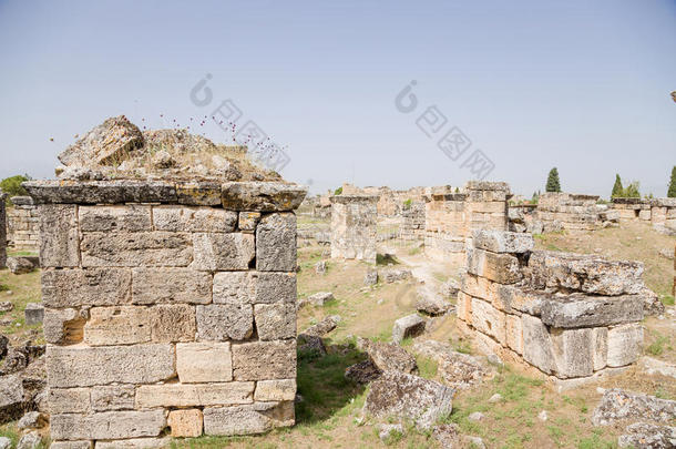 pamukkale（希拉波利斯），土耳其。考古<strong>遗址</strong>：古城建筑<strong>遗址</strong>