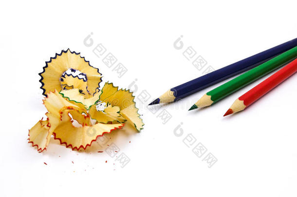 彩色<strong>铅笔</strong>和彩色<strong>铅笔屑</strong>