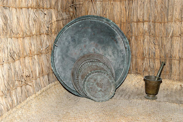 贝都因古董<strong>菜肴</strong>，迪拜博物馆，阿联酋