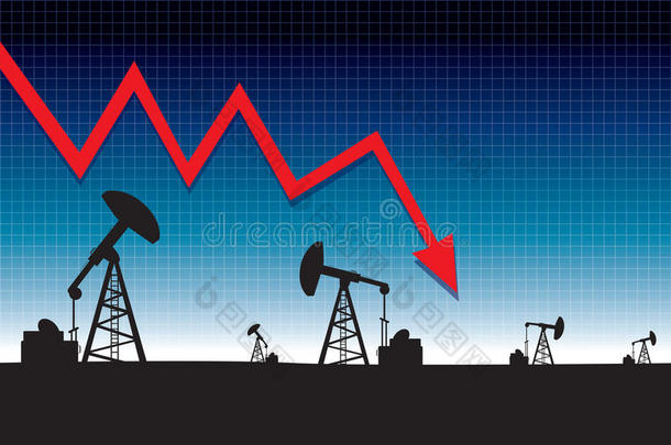 油田曙光背景下的油价下跌图说明
