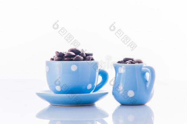 蓝<strong>意式咖啡</strong>豆餐具