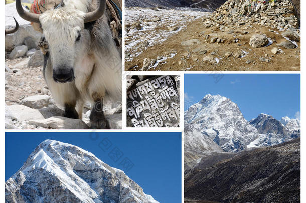 尼泊尔热门高原旅游线路拼贴