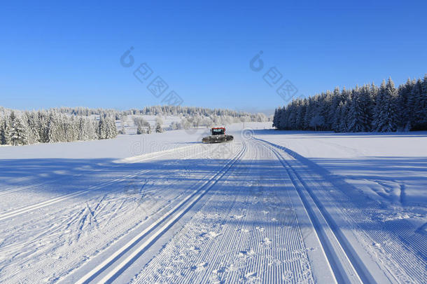 冬季景观和滑雪道