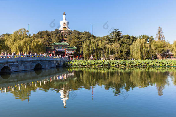 北京北海公园的白塔