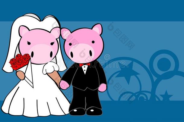 猪婚卡通背景