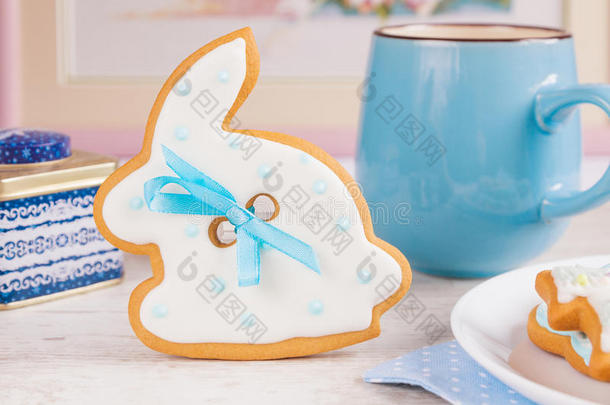 复活节兔子白兔姜饼饼干