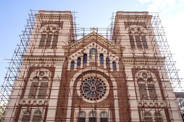 曼谷圣母教堂正在翻新中