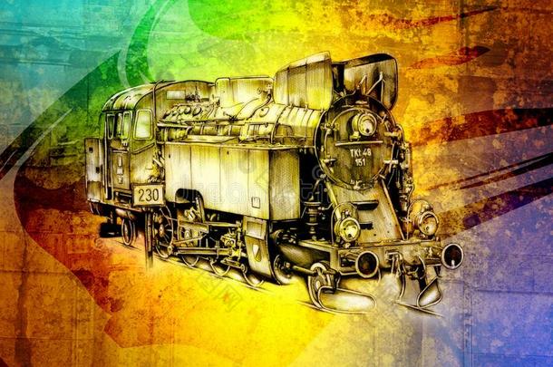 老式蒸汽机车发动机