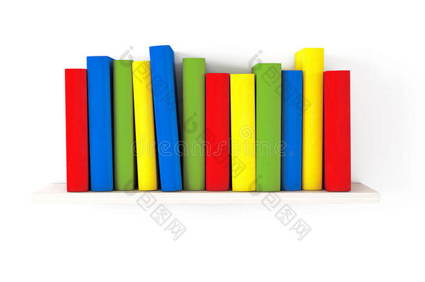 书架上有五颜六色的书