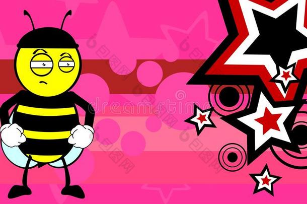 有趣的蜜蜂<strong>卡通背景</strong>