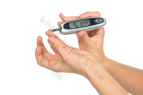 糖尿病成分血糖仪在手，用于测量葡萄糖LE