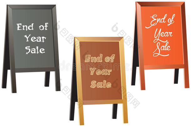年底销售矢量标志上的传统木框黑板