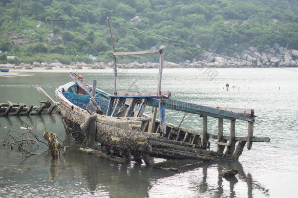 越南文海湾的渔船