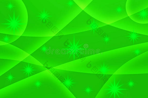 绿色背景的抽象星