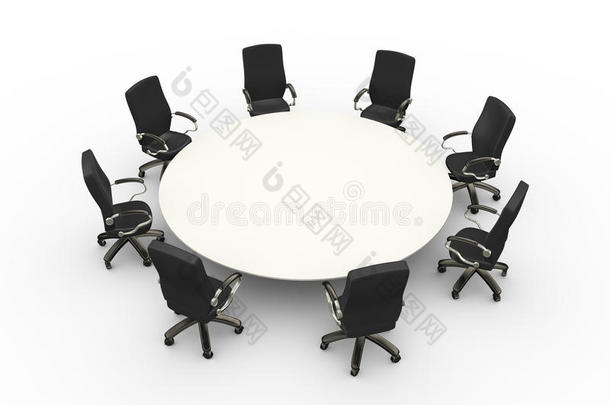三维空椅子，桌子，会议室