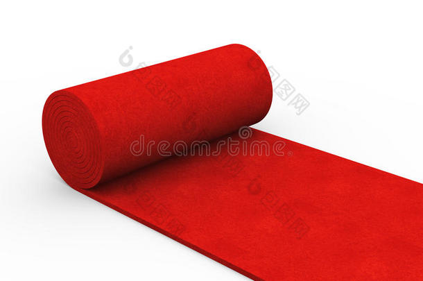 三维红色滚动地毯