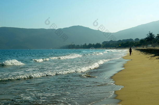 和亚洲背景海湾海滩