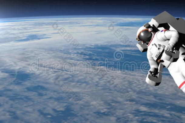在地球上飞行的宇航员或宇航员-3d