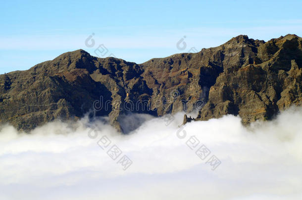 海拔海拔高度黑色蓝色火山口