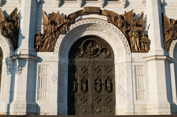 基督大教堂救世主入口门日落，莫斯科，俄罗斯