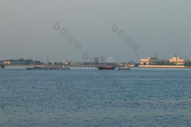 阿拉伯的地区海湾船建筑