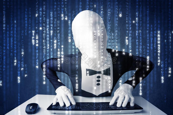 黑客在身体面具解码信息从未来网络