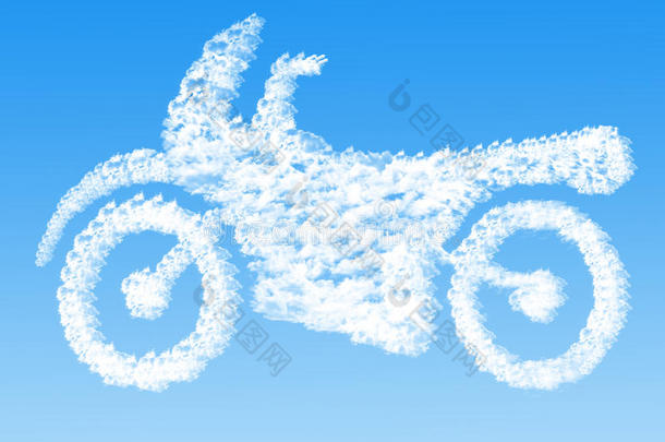 云形如摩托车，梦想概念