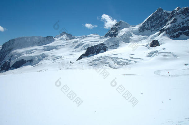 阿尔卑斯山和裂缝冷杉冰川