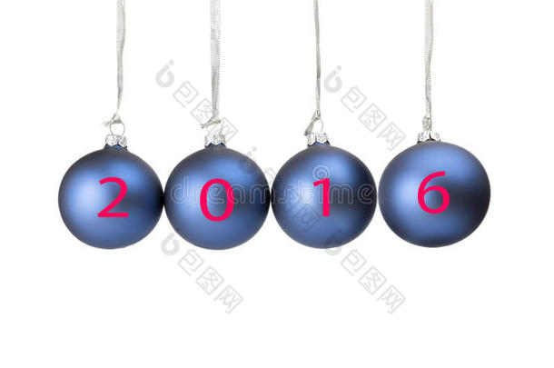 四个象征着2016年新年的蓝色圣诞包