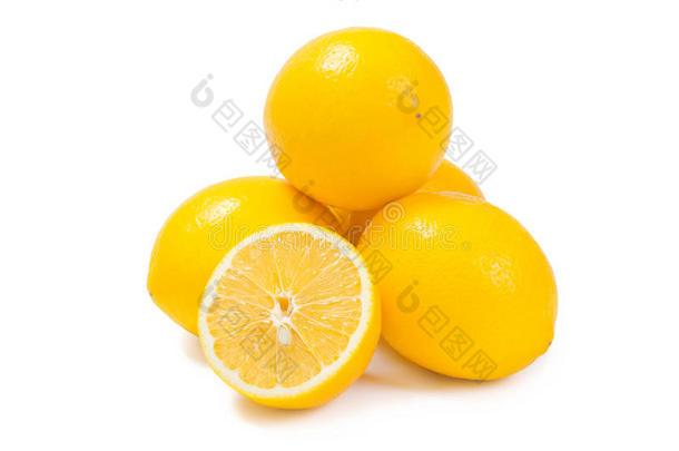 新鲜柠檬水果和他的片段