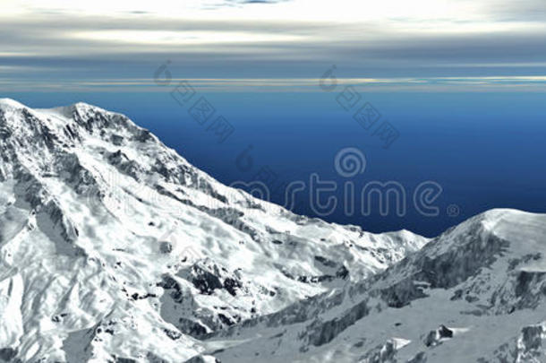三维高分辨率冬季山体景观1