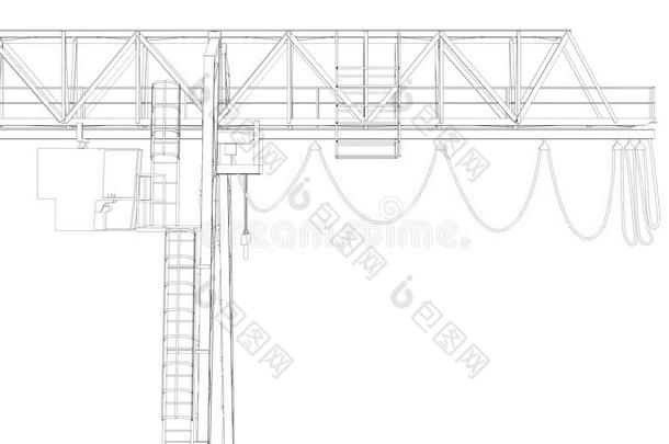 龙门桥起重机，顶部，部分