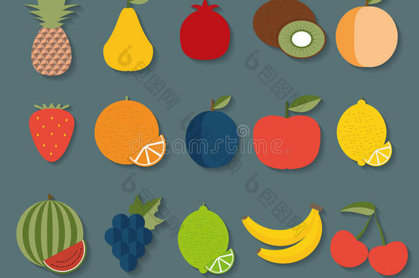 水果图标。 水果和浆果的象征