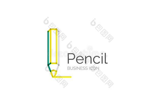 <strong>线条简约</strong>设计标志铅笔