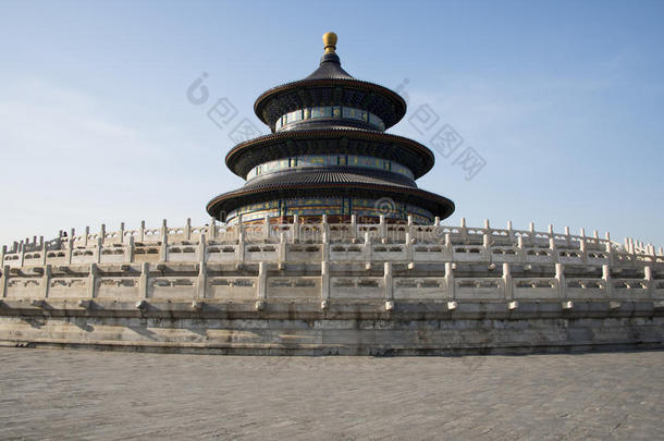 亚洲中国，北京，历史建筑，天坛公园，祈祷丰收的大厅