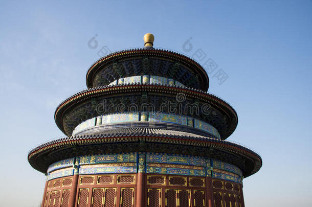 亚洲中国，北京，历史建筑，天坛公园，祈祷<strong>丰收</strong>的大厅