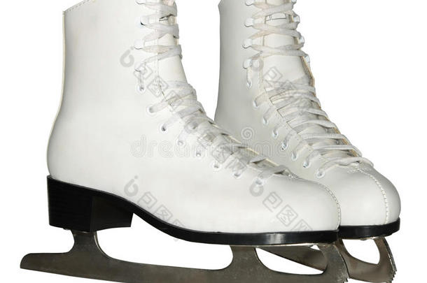 白色隔离的<strong>花样滑冰</strong>鞋