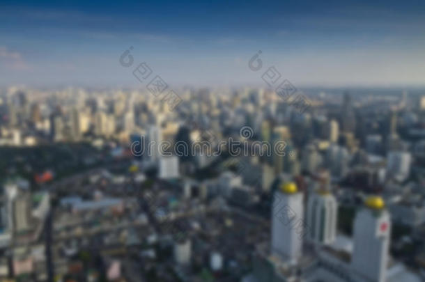 曼谷高角度视图-模糊照片背景