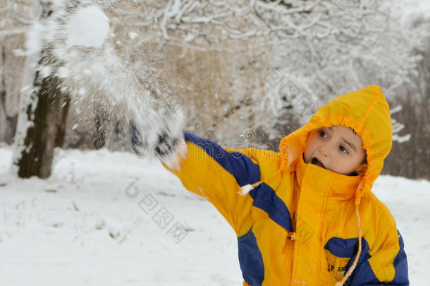 在雪地里玩耍