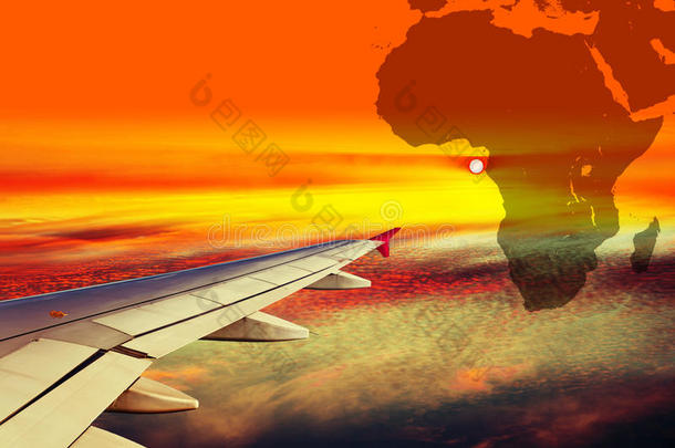 飞机非洲客机地图集背景
