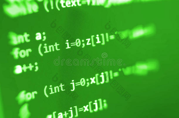 编码编程源代码屏幕。 彩色抽象数据显示。 <strong>软件开发</strong>人员Web程序脚本。