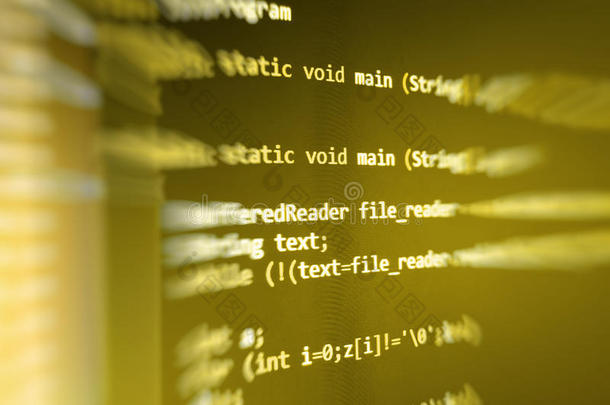 编码编程源代码屏幕。 彩色抽象数据显示。 软件开发人员Web程序脚本。