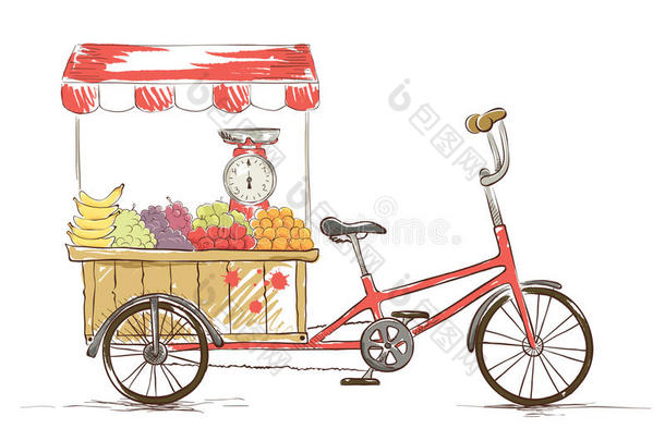 货运自行车-<strong>水果店</strong>。