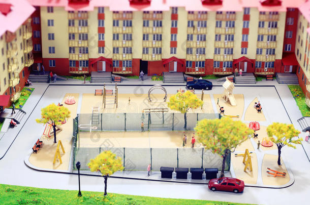 模拟城镇房屋模型人物