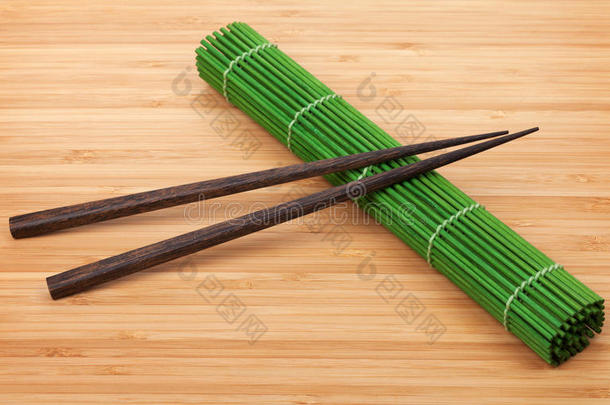 筷子和竹席