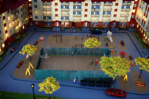 模拟城镇房屋模型人物