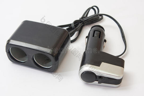 黑色塑料USB和轻型汽车充电器