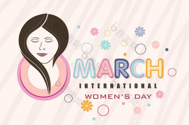 <strong>国际妇女节</strong>庆祝活动的贺卡设计。